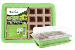 Discount Miniväxthus med två brickor på 27x20x11 cm för plantor Kit För Växt- & Örtplantering