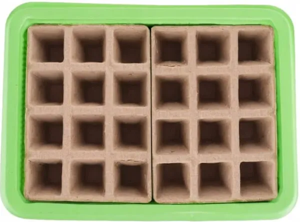 Discount Miniväxthus med två brickor på 27x20x11 cm för plantor Kit För Växt- & Örtplantering