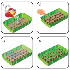 Discount Miniväxthus och kokosnötskivor 25x12x7cm plantset Kit För Växt- & Örtplantering