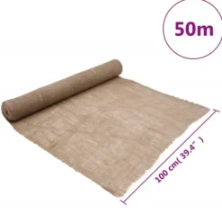 Best Mångsidig juterulle i 100% naturlig jute - Perfekt för dekoration och hantverk | Storlek: 1x50 m | 200 gsm Markduk & Fiberduk