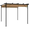 Hot Mångsidig pergola med infällbart tak i taupe | Storlek: 3x3 m | Material: Stål 180 g/m² Valvbågar, Spaljéer, Bersåer & Pergolor