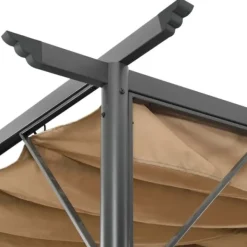 Hot Mångsidig pergola med infällbart tak i taupe | Storlek: 3x3 m | Material: Stål 180 g/m² Valvbågar, Spaljéer, Bersåer & Pergolor