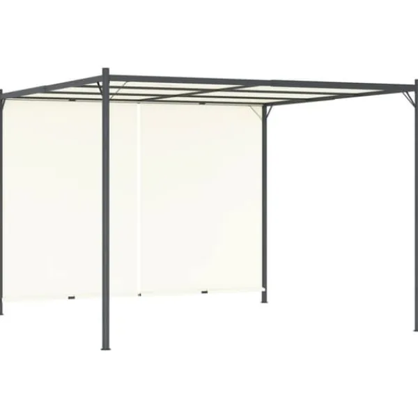 Hot Mångsidig pergola med justerbart tak - Utomhusmöbel | Färg: Gräddvit | Storlek: 3x3 m Valvbågar, Spaljéer, Bersåer & Pergolor