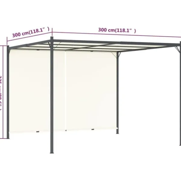 Hot Mångsidig pergola med justerbart tak - Utomhusmöbel | Färg: Gräddvit | Storlek: 3x3 m Valvbågar, Spaljéer, Bersåer & Pergolor