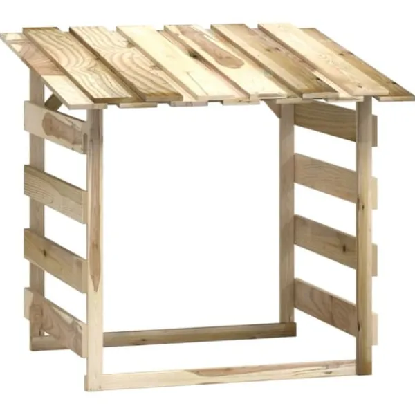 Mångsidig träpergola med tak - Dekoration för trädgård | Färg: Impregnerad furu | Storlek: 100x90x100 cm