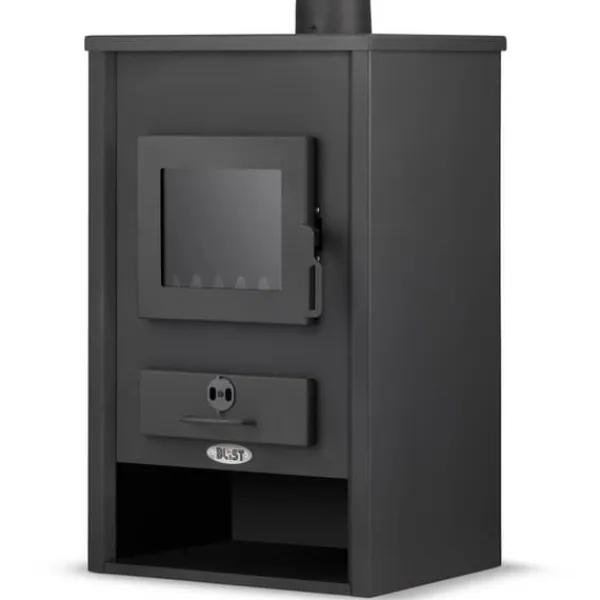 New Mångsidig vedspis med vattenmantel - 15 kW, lämplig för öppna & slutna system Vedeldade Kaminer