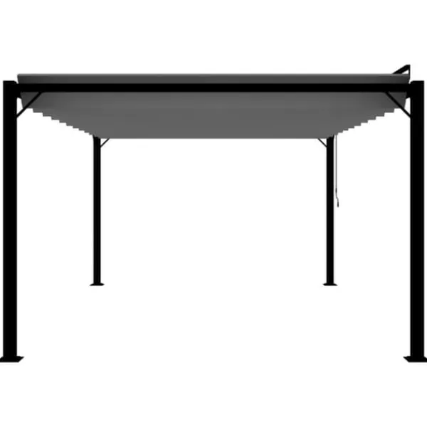 Modern paviljong med lamelltak - Uteplatsöverdrag | Färg: Antracit | Storlek: 3x4 m