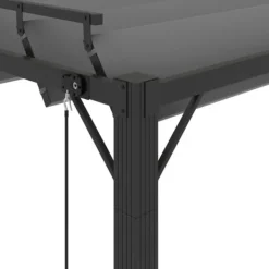Modern paviljong med lamelltak - Uteplatsöverdrag | Färg: Antracit | Storlek: 3x4 m