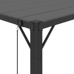 Modern paviljong med lamelltak - Uteplatsöverdrag | Färg: Antracit | Storlek: 3x4 m