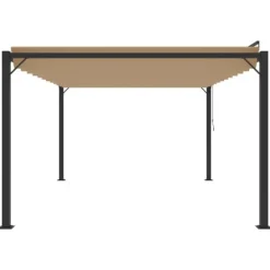 Discount Modern paviljong med lamelltak 3x4 m | Färg: Taupe | Material: Tyg och aluminium Valvbågar, Spaljéer, Bersåer & Pergolor