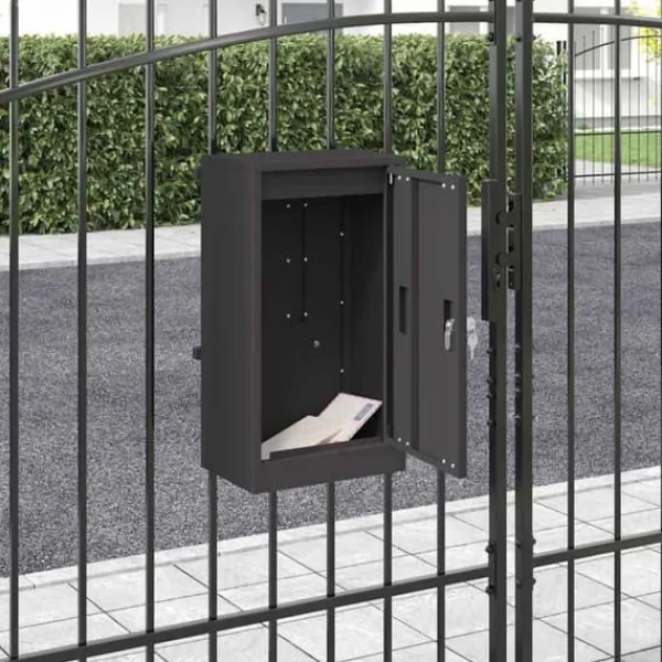 Discount Modern stålbrevlåda för utomhusbruk | Färg: Svart | Storlek: 30x23x55 cm Postlådor & Brevlådor