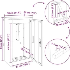 Discount Modern stålbrevlåda för utomhusbruk | Färg: Svart | Storlek: 30x23x55 cm Postlådor & Brevlådor