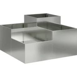 Sale Moderna planteringslådan i galvaniserat stål | Storlek: 100x100x48 cm | Färg: Grå Planteringsbänkar