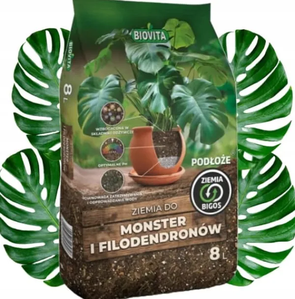 Clearance Monstera och Philodendron Jord Bigos 8L Professionellt Substrat Jord & Sand