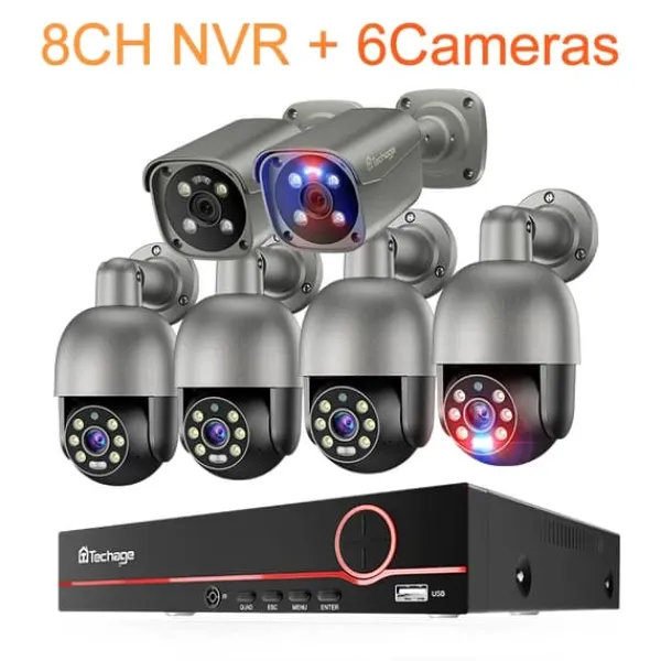 Best 8MP Säkerhetskamerasystem, Nattsyn, AI-detektering, Tvåvägsljud, Säkerhetsmonitorer & Videokameror