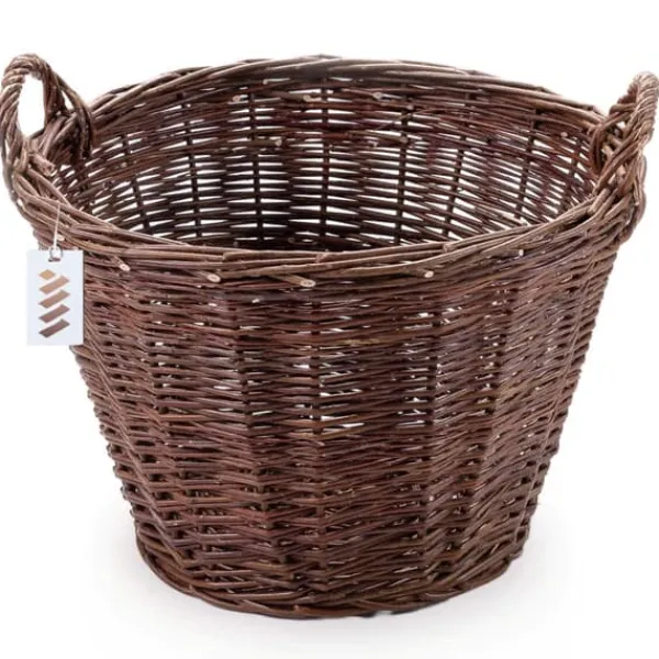 Clearance Mörk rottingkorg för skörd av frukt, grönsaker, potatis, blomkruka, rökt ballong, 45 cm, utan insats Trädgårdskorgar