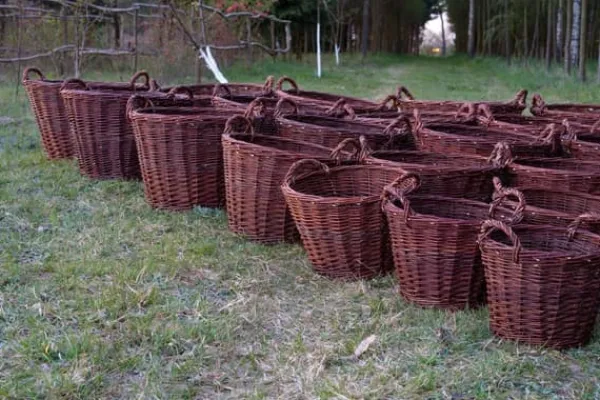 Clearance Mörk rottingkorg för skörd av frukt, grönsaker, potatis, blomkruka, rökt ballong, 45 cm, utan insats Trädgårdskorgar