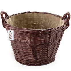 Hot Mörk rottingkorg för skörd av frukt, grönsaker, potatis, blomkruka, rökt ballong, 50 cm, utan insats Trädgårdskorgar