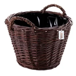 Hot Mörk rottingkorg för skörd av frukt, grönsaker, potatis, blomkruka, rökt ballong, 50 cm, utan insats Trädgårdskorgar
