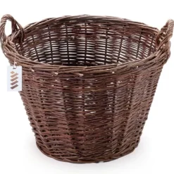 Sale Mörk rottingkorg för skörd av frukt, grönsaker, potatis, blomkruka, rökballong, 30 cm, utan insats Trädgårdskorgar