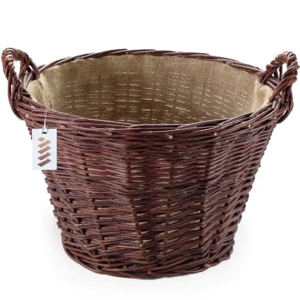 Sale Mörk rottingkorg för skörd av frukt, grönsaker, potatis, blomkruka, rökballong, 30 cm, utan insats Trädgårdskorgar