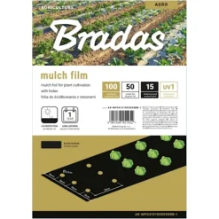 Mulchfilm med hål, 1m x 50m, 15 mic. Markduk & Fiberduk