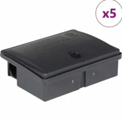 vidaXL Musfällor 5 st svart 13x10x4 cm