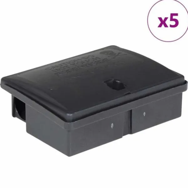 vidaXL Musfällor 5 st svart 13x10x4 cm