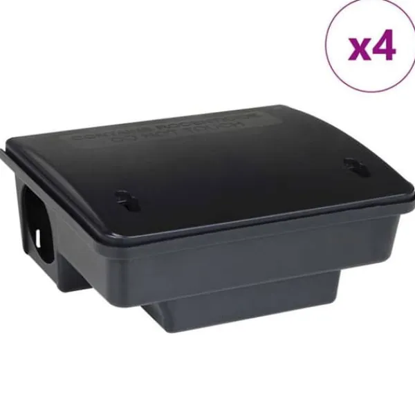 Discount Musfällor 4 st svart 23x19x9,5 cm Skadedjursfällor