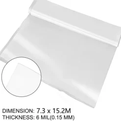 7,3Mx15,2Mx0,15MM polyeten växthusfilm, utmärkt styrka och seghet, UV-beständig, lång livslängd, lätt att göra-det-själv Växthus