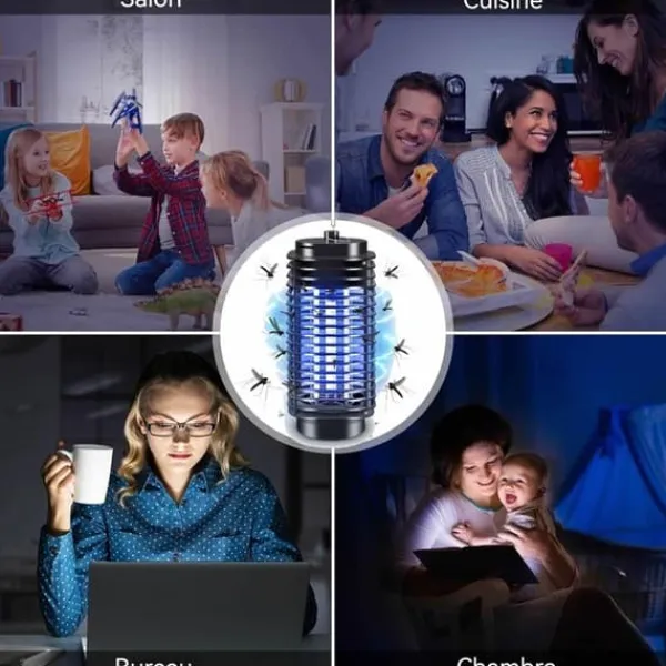 Mygga-avskräckande lampa - LED - 110V - 3W - 12x12x27 cm - Attraherar och dödar insekter