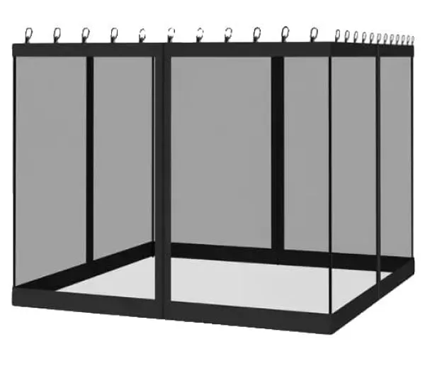 Myggnät för paviljong, hållbar polyester, enkel installation, universell passform,360x360cm (12x12ft) = 360x360cm (12x12ft), Svart
