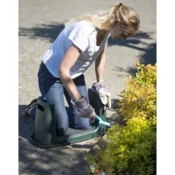 New NATUR HDPE knäpall - 2 positioner: sittande och knäande - H 34 x 65,5 x 25 cm - Grön Stöd Med Hjul, Säten & Knäskydd För Trädgårdsskötsel