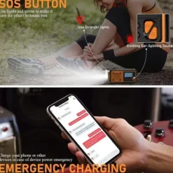 Hot Nödradio 4000mAh - AM/FM/SW handvevad radio med solceller USB, ficklampa, läslampa, SOS-larm, lämplig för camping, vandring och nödberedskap Beredskapsplaner
