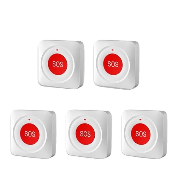 Best Nödsituation SOS-knapp, Smart Hem Kompatibel, WiFi-anslutning,5PC SOS WiFi-knapp Hemlarmsystem