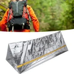 Nödtält Återanvändbart hopfällbart lätt PET-aluminiumfilm Termisk filt Överlevnadsskydd för vandring och camping Beredskapsplaner