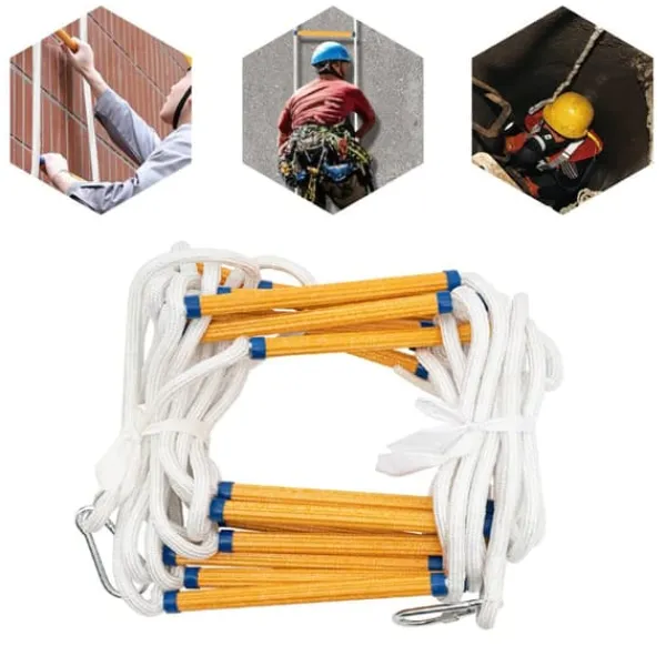 Clearance Nödutrymningsstege - Räddningsstege - 10 m Längd - 200 kg Maxbelastning - Halkskydd - För Balkong & Hem - Utomhusbruk Beredskapsplaner
