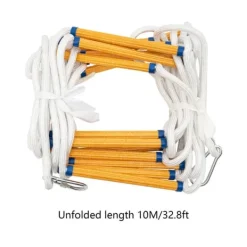 Clearance Nödutrymningsstege - Räddningsstege - 10 m Längd - 200 kg Maxbelastning - Halkskydd - För Balkong & Hem - Utomhusbruk Beredskapsplaner