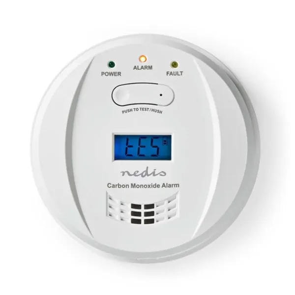 Online Nedis Kolmonoxid Alarm | Batteridriven | Batterilängd upp till: 5 år | Med paus knapp | Med testknapp | 85 dB | Vit Rök- & Koloxiddetektorer