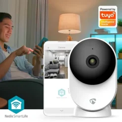 Nedis SmartLife Inomhus Kamera | 3MP Full HD 1296p | microSD (ingår inte) / Molnlagring (tillval) / Onvif | Med rörelsesensor | Nattsikt | Vit Säkerhetsmonitorer & Videokameror