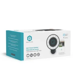 Nedis SmartLife Utomhus Kamera | Spotlight | 4K / 3840x2160 | IP65 | microSD (ingår inte) / Molnlagring (tillval) / Onvif | 5 V DC | Med rörelsesensor | CDON Säkerhetsmonitorer & Videokameror