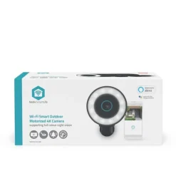 Nedis SmartLife Utomhus Kamera | Spotlight | 4K / 3840x2160 | IP65 | microSD (ingår inte) / Molnlagring (tillval) / Onvif | 5 V DC | Med rörelsesensor | CDON Säkerhetsmonitorer & Videokameror