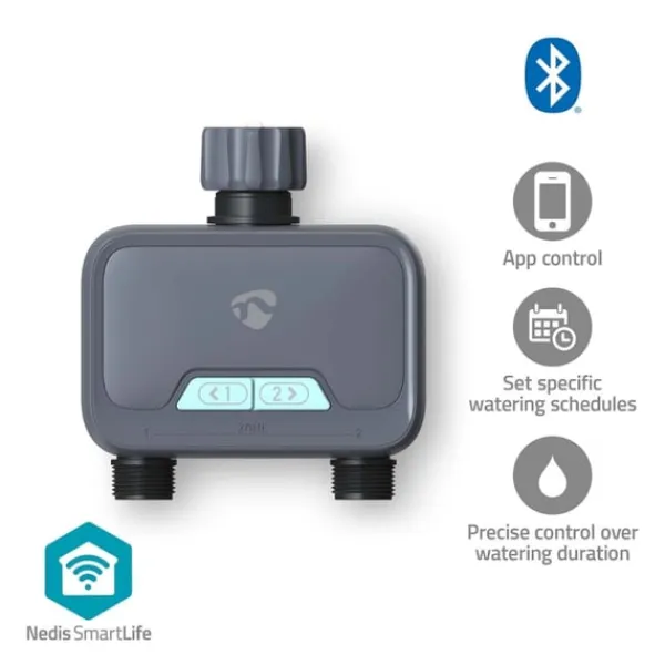 Online Nedis SmartLife Vattenkontroll | Bluetooth® | Batteridriven | IP54 | Maximalt vattentryck: 8 Bar | Android™ / IOS Bevattning
