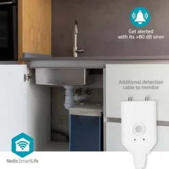 Outlet Nedis SmartLife Water Detector | Wi-Fi | Batteridriven | Förlängning ingår | Max. batteritid: 24 Månader | 80 dB | Vit Läckagedetektorer