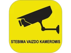 Nenurodyta_V Sticker Surveillance Camera 125X125mm Falska Övervakningskameror