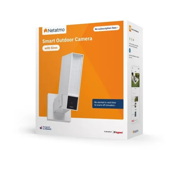 Netatmo säkerhetskamera Smart utomhuskamera med siren, vit
