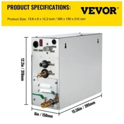 Sale Ånggenerator, 6kW bastuånggenerator med LED digital display, 39.5x15.3x31.3 cm, rostfritt stål Bastu