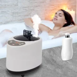 Discount Ångmaskin för bastu, 1000W effekt, 3L kapacitet, 9 temperaturnivåer, timer 5-95 minuter, fjärrkontroll Bastu