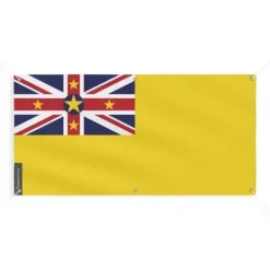 Best Niue Flag Banner - PIXELFORMA - 150x300cm - Slitstark polyester - 6 förstärkta öglor Flaggor & Vindstrutar