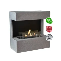 New Nova BC bioetanol väggspis - Betongutseende - 2 KW värme Öppna Spisar